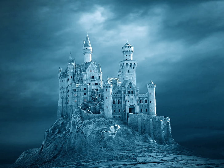 ilustrasi istana, kastil, Wallpaper HD