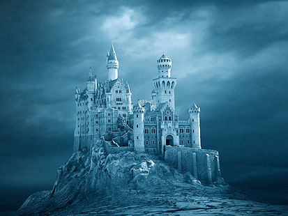 ilustracja pałacu, zamek, Tapety HD HD wallpaper