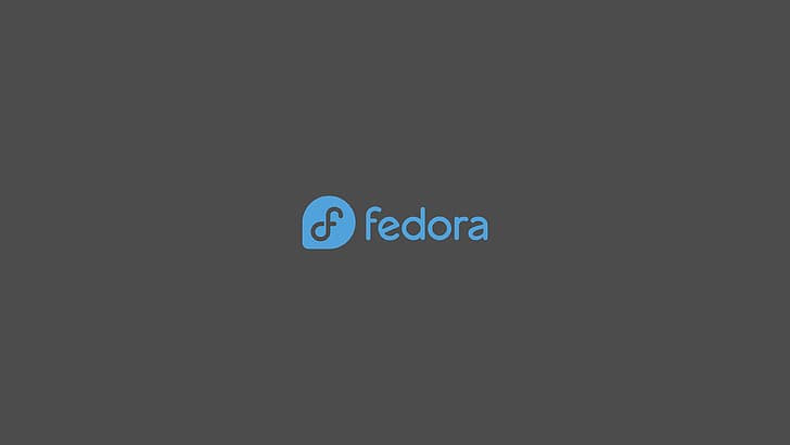 Fedora, Unix, Linux, logo, minimalism, gray background, simple background, HD wallpaper