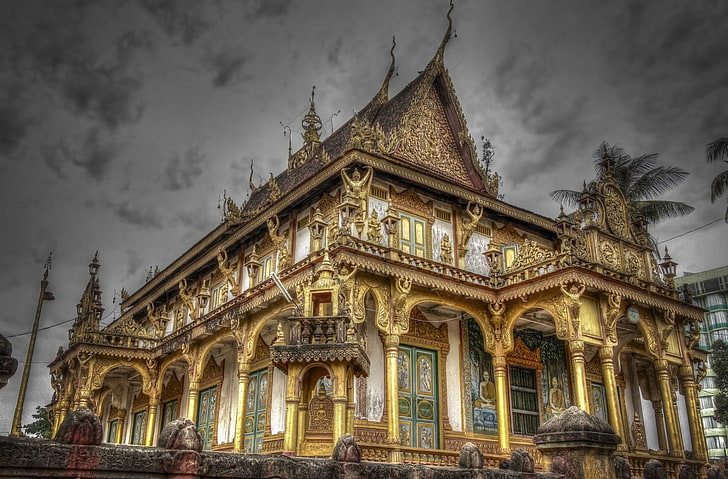 Kuil, Kuil Phnom Penh, Kamboja, Phnom Penh, Kuil, Wallpaper HD