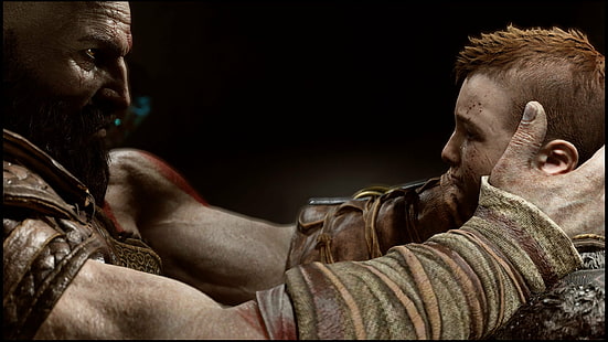 God of War (2018), Kratos, герои от видеоигри, PlayStation 4, Atreus, видео игри, God of War, HD тапет HD wallpaper