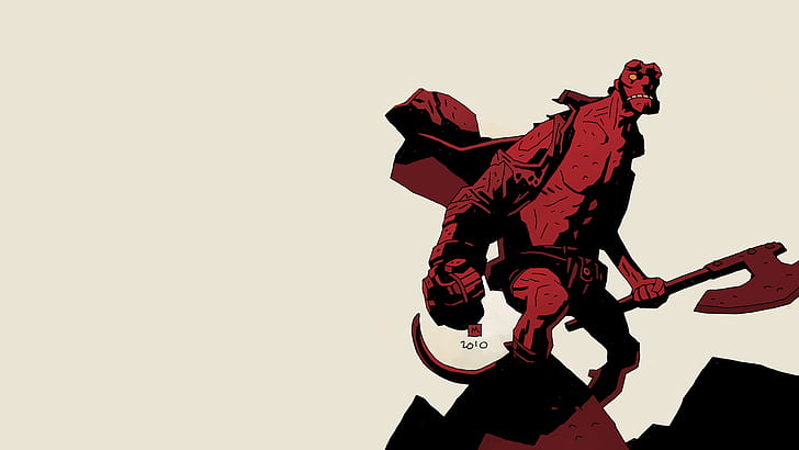 Hellboy White HD, cartoon/comic, white, hellboy, HD wallpaper