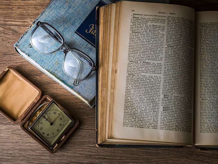 antique, book, glasses, learning, old, research, retro, study, vintage, watch, HD wallpaper