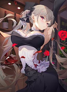 Anime Girls, Azur Lane, Formidable (Azur Lane), rote Augen, Kleid, HD-Hintergrundbild HD wallpaper