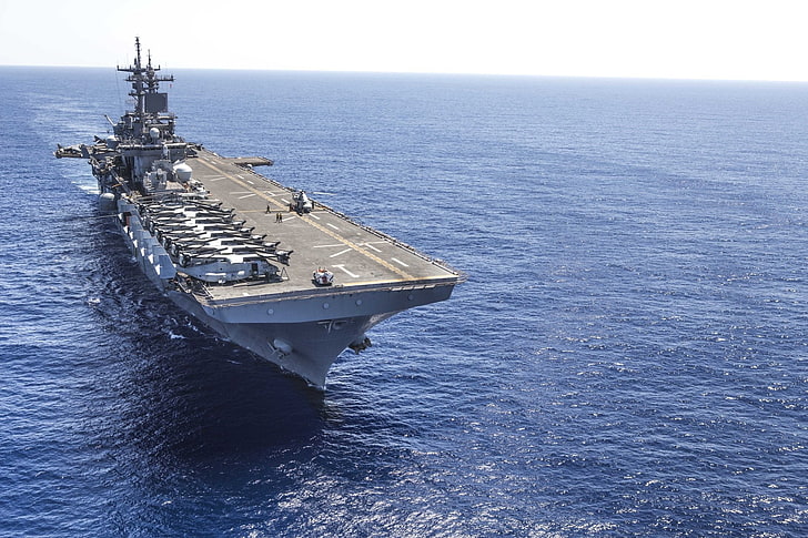 Warships, United States Navy, Aircraft Carrier, Amphibious Assault Ship, USS Wasp (LHD-1), Warship, HD wallpaper
