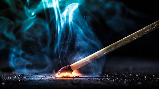 Rauch, Feuer, Flamme, Dunkelheit, Streichholz, HD-Hintergrundbild HD wallpaper
