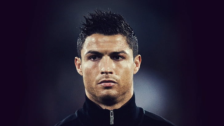 мъж, облечен в черна риза с колан с цип, футбол, Кристиано Роналдо, футбол, FIFA, най-добрите играчи 2015 г., Реал Мадрид, футболист, HD тапет