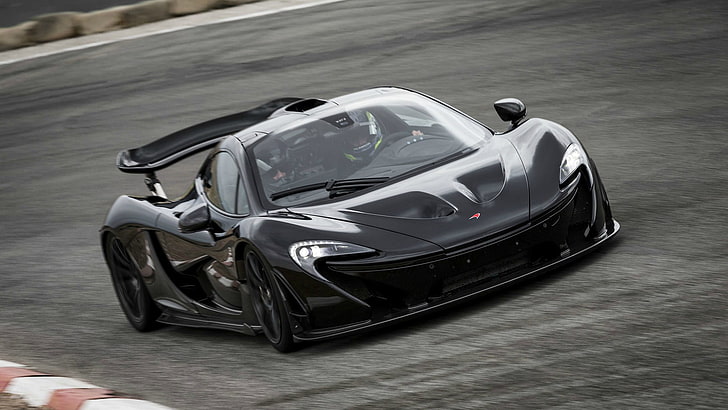 โมเดลรถหล่อสีดำและสีขาวรถยนต์ McLaren P1, วอลล์เปเปอร์ HD