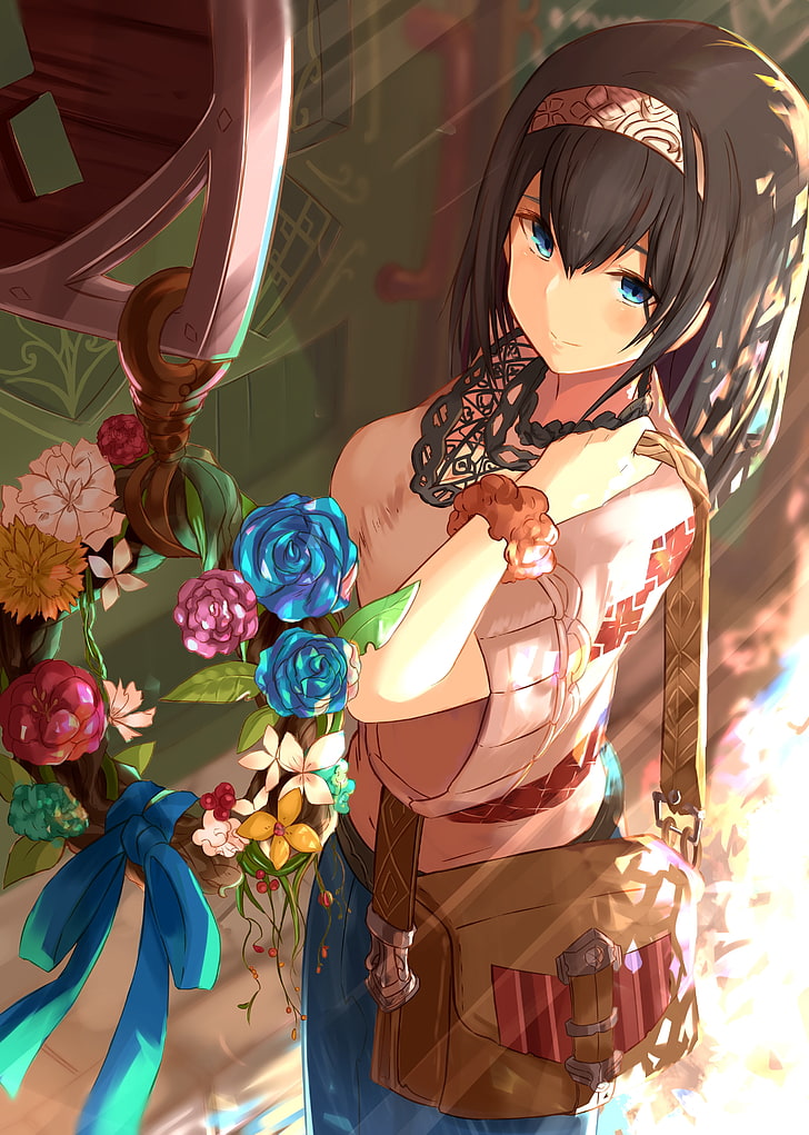 sagisawa fumika, flowers, the idolmaster cinderella girls, Anime, HD wallpaper
