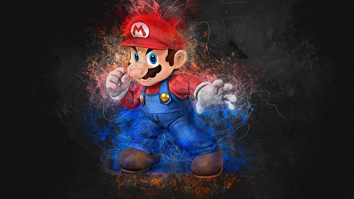 герой, произведение искусства, Super Mario Bros., Mario (Персонаж, Super Smash Brothers, HD обои