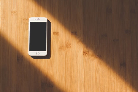 iphone, мобильный, мобильный телефон, телефон, смартфон, технология, белый, деревянный стол, HD обои HD wallpaper