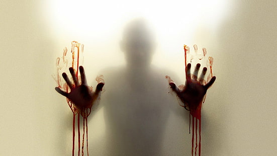 krew, szkło, ręce, cienie, sylwetka, Tapety HD HD wallpaper