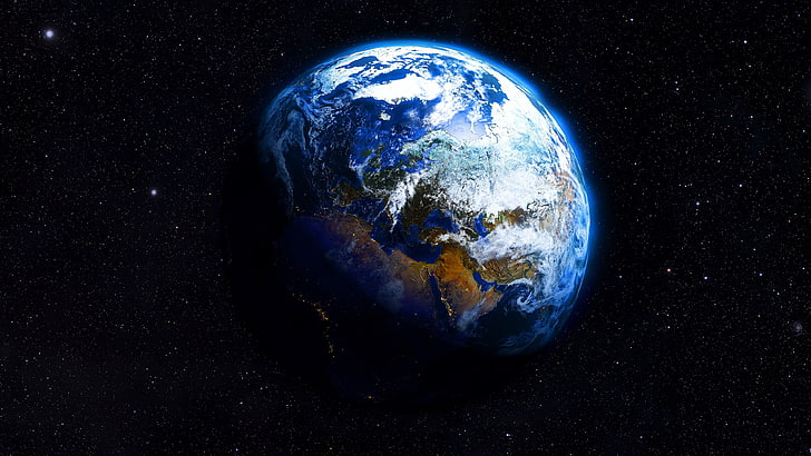 планета, земля, мир, космос, вселенная, голубая планета, орбита, космическая фотография, HD обои