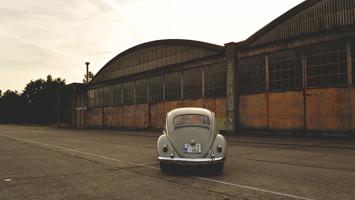 Volkswagen, oldtimers, vintage, Belgium, car, vehicle, old building, Volkswagen Beetle, HD wallpaper