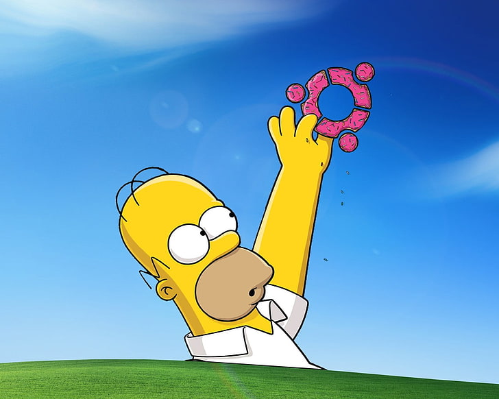 Homer Simpson, Linux, GNU, Ubuntu, Homer Simpson, Os Simpsons, HD papel de parede