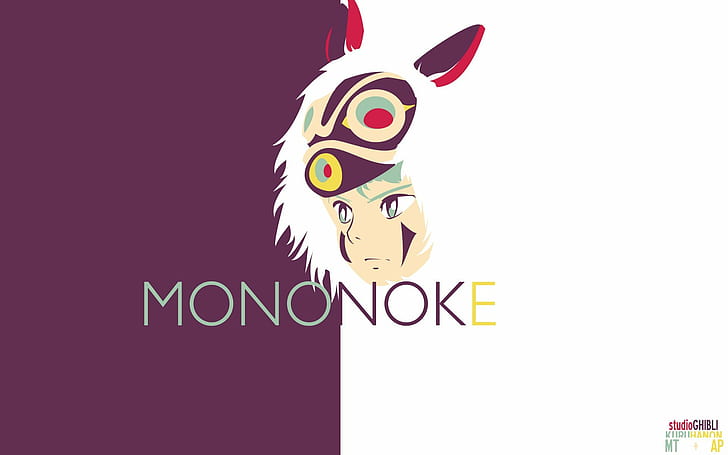Princess Mononoke พื้นหลังเรียบง่าย Studio Ghibli, วอลล์เปเปอร์ HD