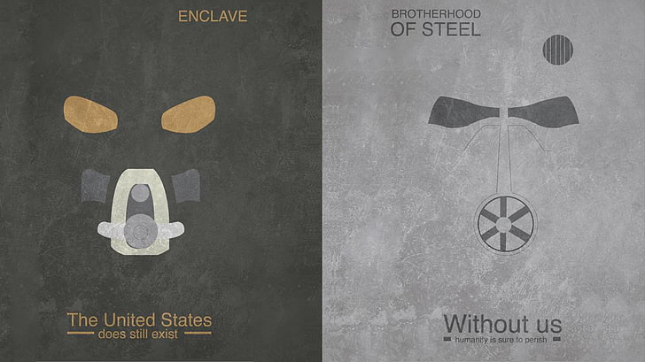 two The United States and Without Us books, Fallout, Brotherhood of Steel, Enclave, HD wallpaper