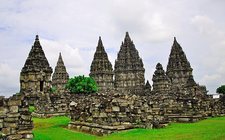 Templo de Prambanan, Angkor Wat, Camboja, religiosos, Buda, templo, Indonésia, HD papel de parede