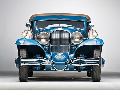 сине-черная электрическая швейная машина, транспортное средство, автомобиль, старая машина, классический автомобиль, синие автомобили, передняя часть автомобиля, Шнур L-29, простой фон, колеса, HD обои HD wallpaper