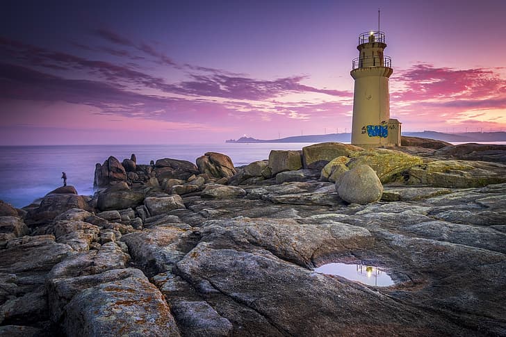 coast, lighthouse, Spain, Galicia, HD wallpaper