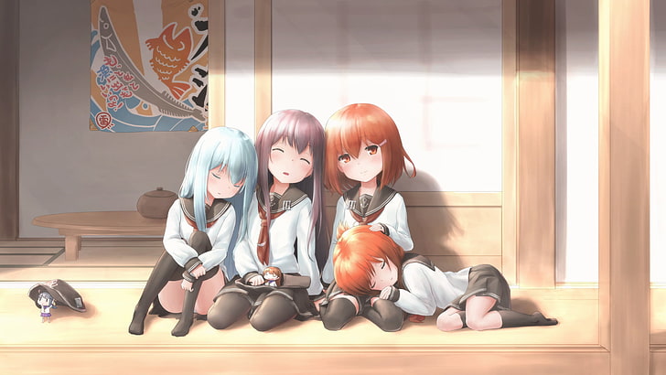 Anime, Coleção Kantai, Akatsuki (KanColle), Hibiki (Kancolle), Ikazuchi (Kancolle), Inazuma (Kancolle), HD papel de parede