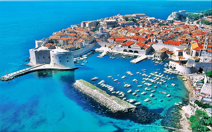 Férias no mar Adriático Dubrovnik Dalmácia Croácia, HD papel de parede