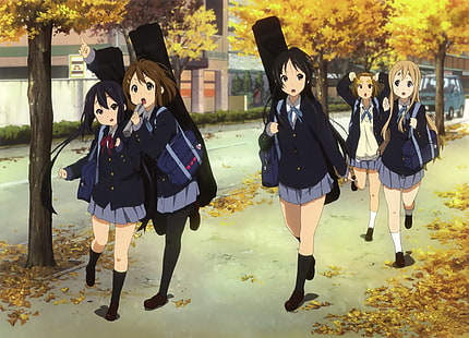 K-ON !, Hirasawa Yui, Nakano Azusa, Akiyama Mio, Tainaka Ritsu, Kotobuki Tsumugi, Fondo de pantalla HD HD wallpaper