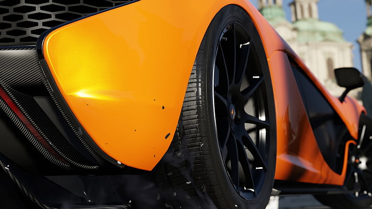Tapeta na pulpit Forza Motorsport 5 Gra HD 04, pomarańczowa coupe McLaren P1, Tapety HD