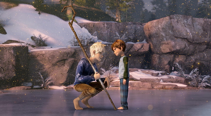 가디언의 부상 Jack Frost 디지털 벽지, 얼음, 모래, 눈, 만화, 소년, 판타지, 직원, DreamWorks, Jack Frost, 가디언의 상승, Jamie, HD 배경 화면