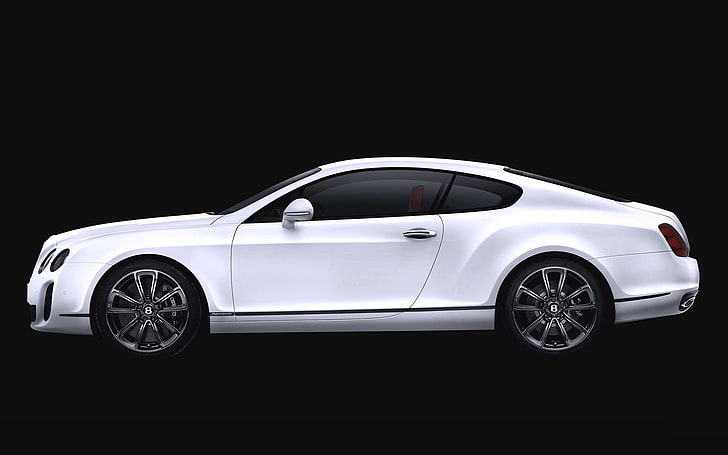 white Bentley Continental GT, Bentley, Continental, White, Machine, Coupe, Side view, HD wallpaper