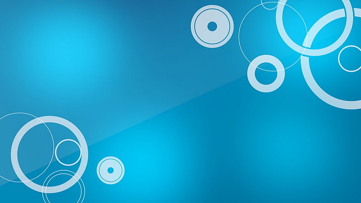 round white and blue wallpaper, circles, background, light, patterns, HD wallpaper