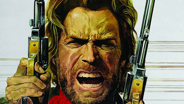 Clint Eastwood, movies, western, drawing, The Outlaw Josey Wales, HD wallpaper