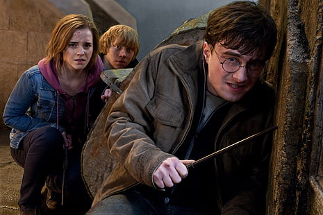 Harry Potter, Harry Potter e as Relíquias da Morte: Parte 2, Hermione Granger, Ron Weasley, HD papel de parede HD wallpaper