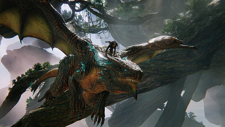 video game screenshot, Scalebound, video games, dragon, HD wallpaper