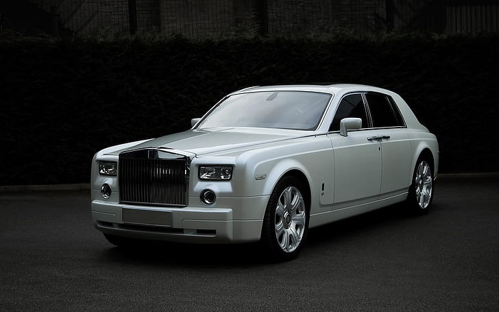 Rolls Royce White, car, limousine, luxury, HD wallpaper