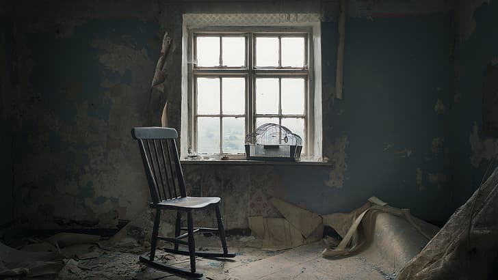 indoors, old, abandoned, ruins, HD wallpaper