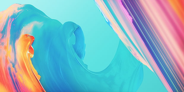 Paint, Colorful, Waves, OnePlus 5T, Stock, HD, 4K, HD wallpaper HD wallpaper