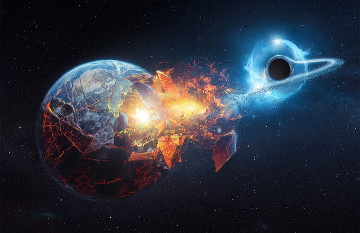 Planet explosion wallpaper, Black hole, passing by, Earth, planet,  explosion, HD wallpaper | Wallpaperbetter