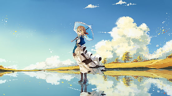 Fondo de pantalla digital de personaje de anime femenino de cabello castaño, Anime, Violet Evergarden, Violet Evergarden (Personaje), Fondo de pantalla HD HD wallpaper