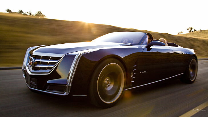 Cadillac Concept HD, siyah cadillac ats üstü açık araba, araba, konsept, cadillac, HD masaüstü duvar kağıdı