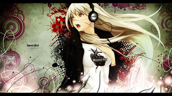 Anime Girl, musique, casque, anime girl, musique, casque, Fond d'écran HD