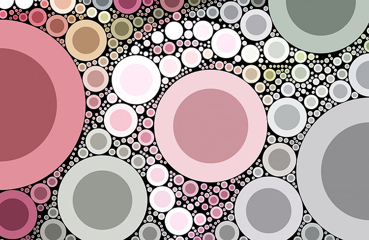 Pink Pearls Abstract, tapeta cyfrowa w różnych kolorach, artystyczna, abstrakcyjna, koła, PercolatorApp, iphonephoto, Tapety HD
