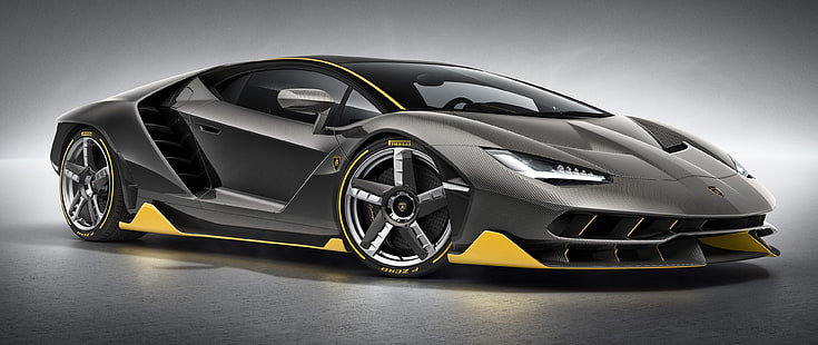 черен и сив волан на автомобила, Lamborghini Centenario LP770-4, автомобил, превозно средство, Super Car, HD тапет HD wallpaper
