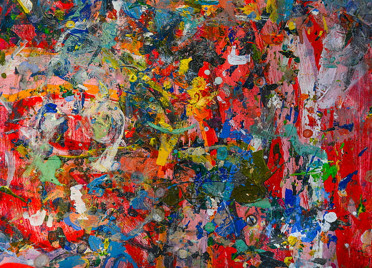 lukisan abstrak warna-warni, seni, permukaan, grunge, cat, Wallpaper HD