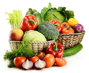 diverse grönsaker, grönsaker, diverse, korg, HD tapet HD wallpaper