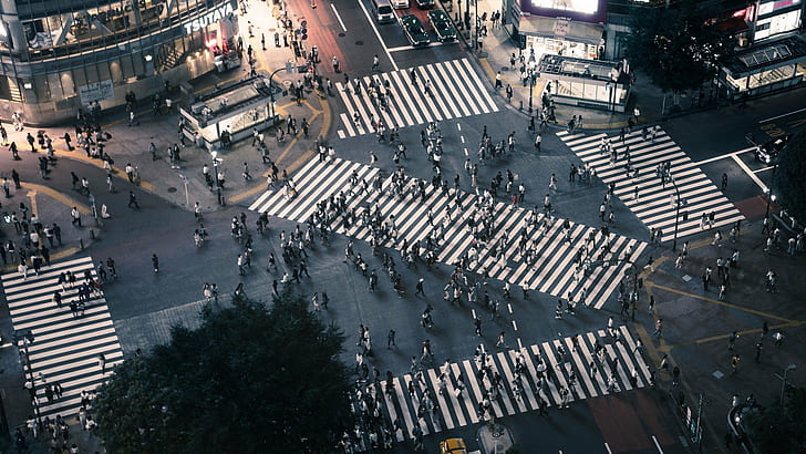 ville tokyo intersections shibuya, Fond d'écran HD