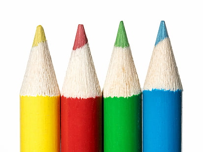 желтые, красные, зеленые и синие цветные карандаши, раскраски, желтые, красные, зеленые и синие, синие цвета, цветные карандаши, 60 мм, макро, M1, OM, DE, Olympus, Zuiko Digital, крупный план, красочные, раскраски,цифровой фотоаппарат, зеленый, в помещении, ведущая линия, беззеркальный, объект, карандаш, школьные принадлежности, острый, стационарный, материал, белый, фон, дерево, написание, многоцветный, дерево - Материал, синий, цвета, красный, изолированный, оборудование, образование, творчество, группа объектов, HD обои HD wallpaper