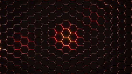 hexagon, geometri, abstrakt, 4k, hd, HD tapet HD wallpaper
