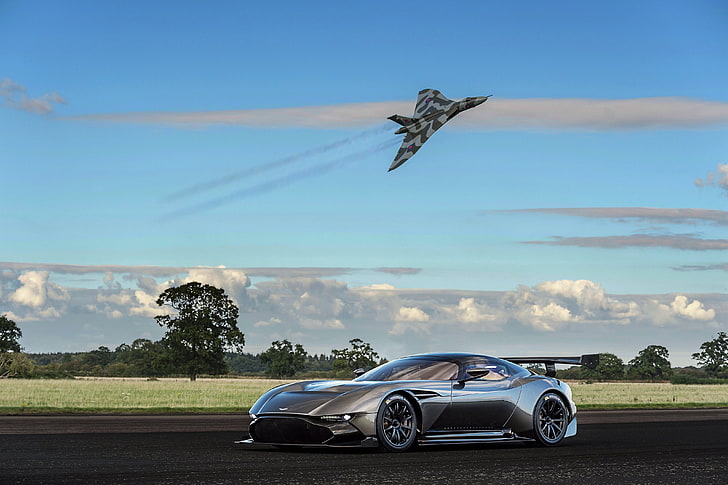 the plane, supercar, Aston Martin Vulcan, avro, HD wallpaper