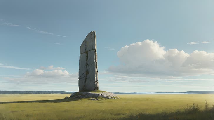 ธรรมชาติ หิน ภูมิทัศน์ megaliths เมฆ ฟิลด์, วอลล์เปเปอร์ HD